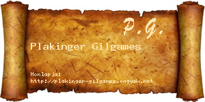 Plakinger Gilgames névjegykártya